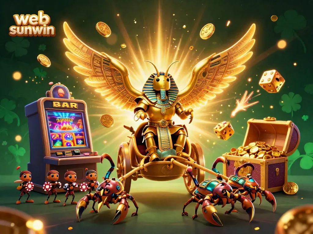 Engage with exciting slots and casino games at web sunwin featuring a vibrant 3D scene.