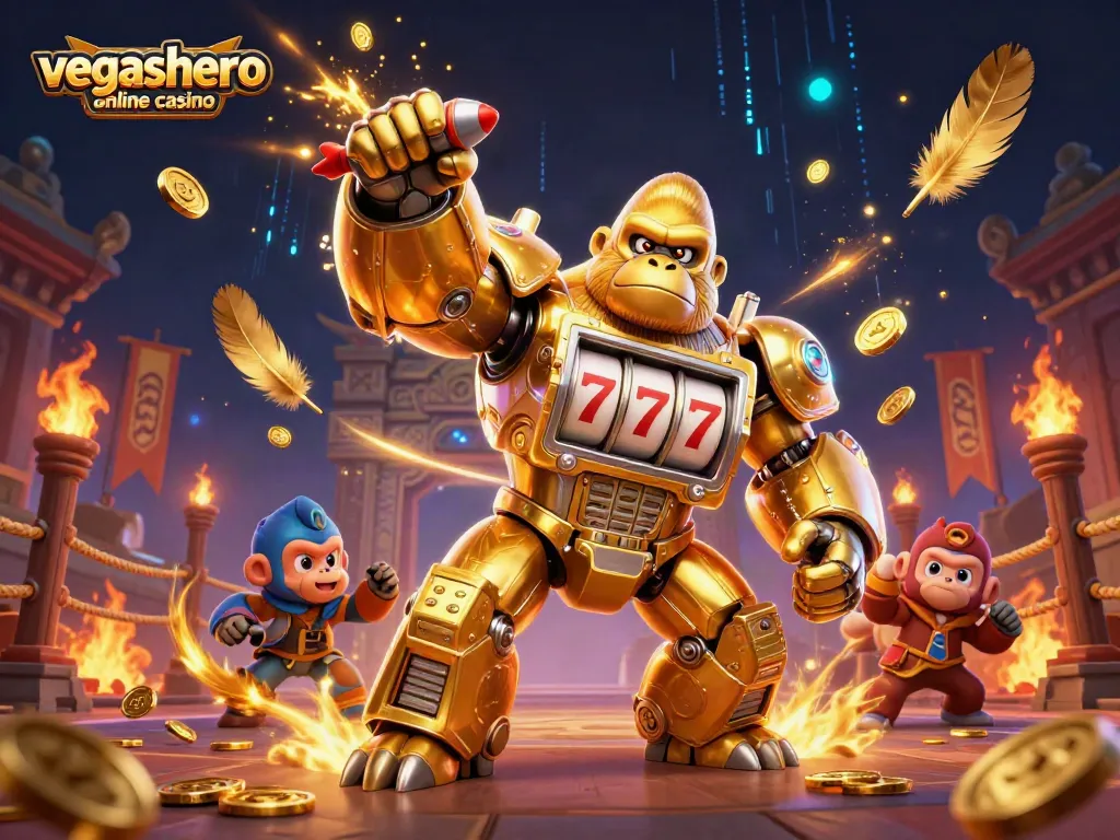 Engage with vegashero online casino's thrilling future through a vibrant 3D casino-themed illustration