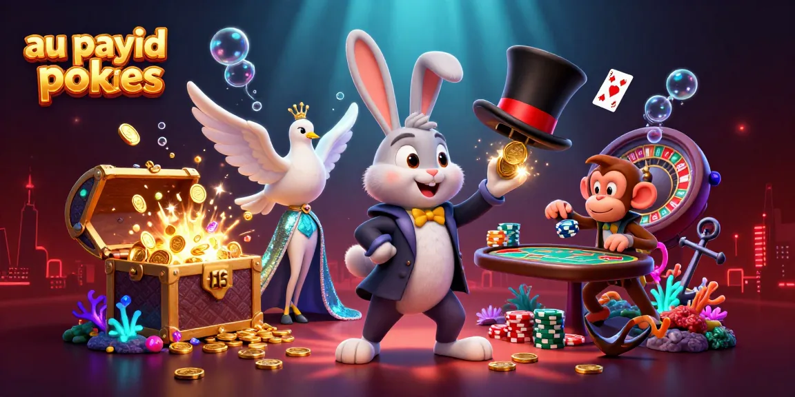 Experience the excitement of au payid pokies with this dynamic casino-themed 3D illustration.