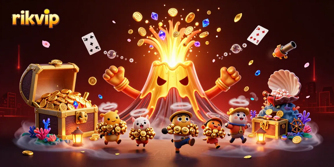 Experience thrilling gameplay at rikvip with a vibrant scene of treasure hunting amidst dynamic game elements.